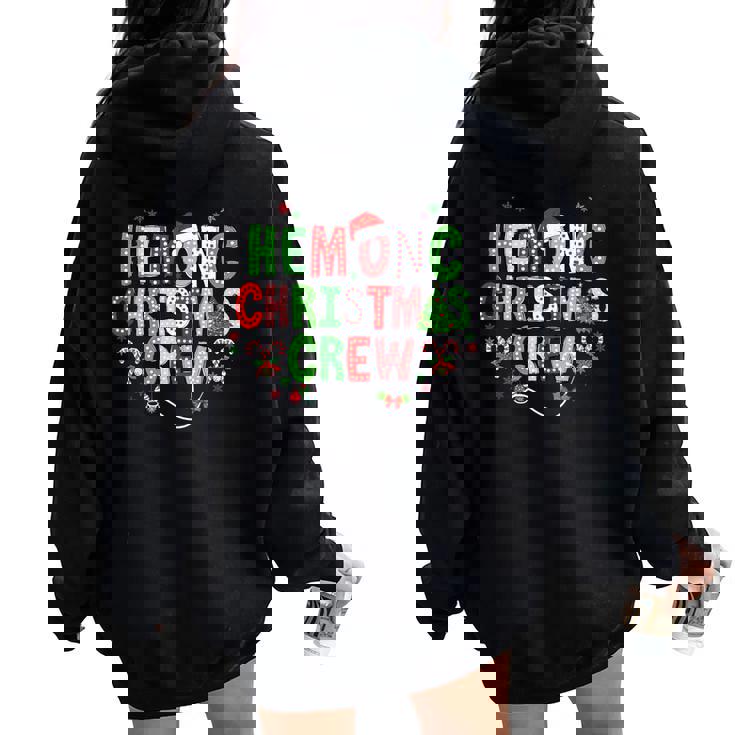 Retro Hemonc Christmas Crew Hematology Oncology Nurse Xmas Women Oversized Hoodie Back Print