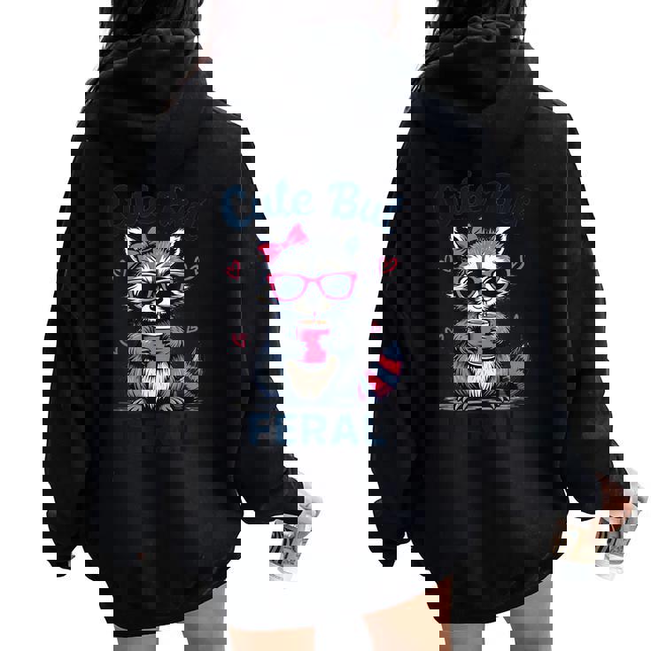 Cute Raccoon Oversized Hoodie for Women - Funny Summer Back Print