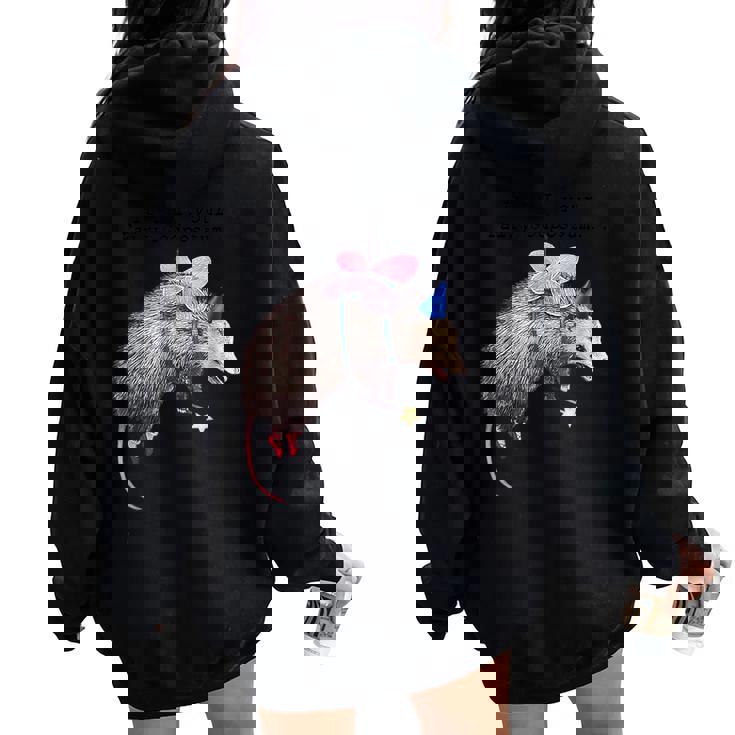 Fairy Godpossum Raccoon Women's Oversized Hoodie - Back Print Fun
