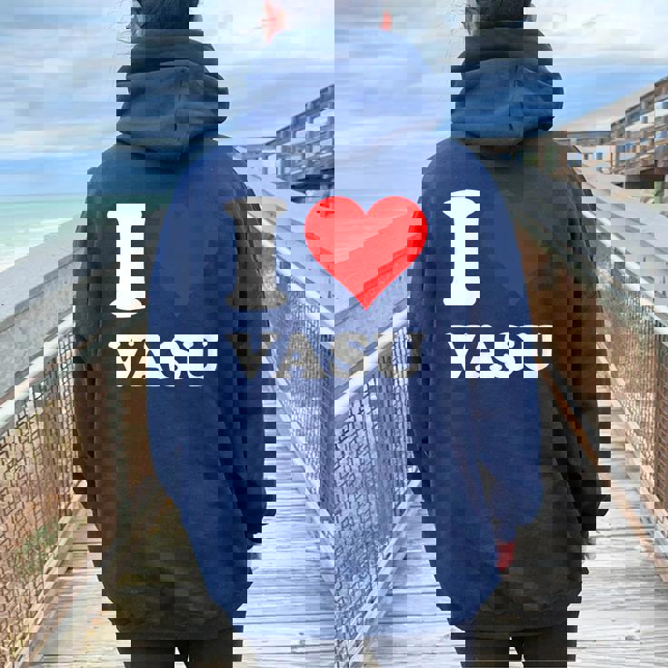 Cœur Rouge I Loveasu Sweat à capuche oversize pour femme avec