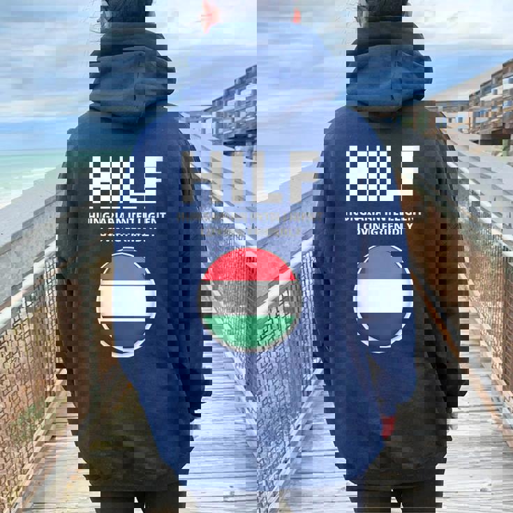 Drôle Hongrois Sweat à capuche oversize pour femme avec imprimé