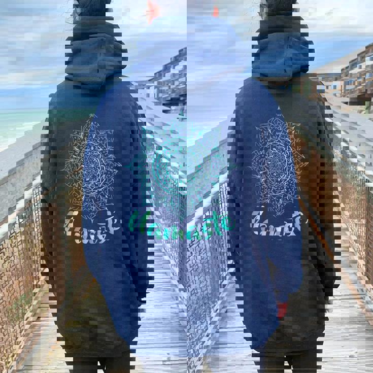 Namaste Lotus Flower Spiritual Yoga Om Women Oversized Hoodie Back