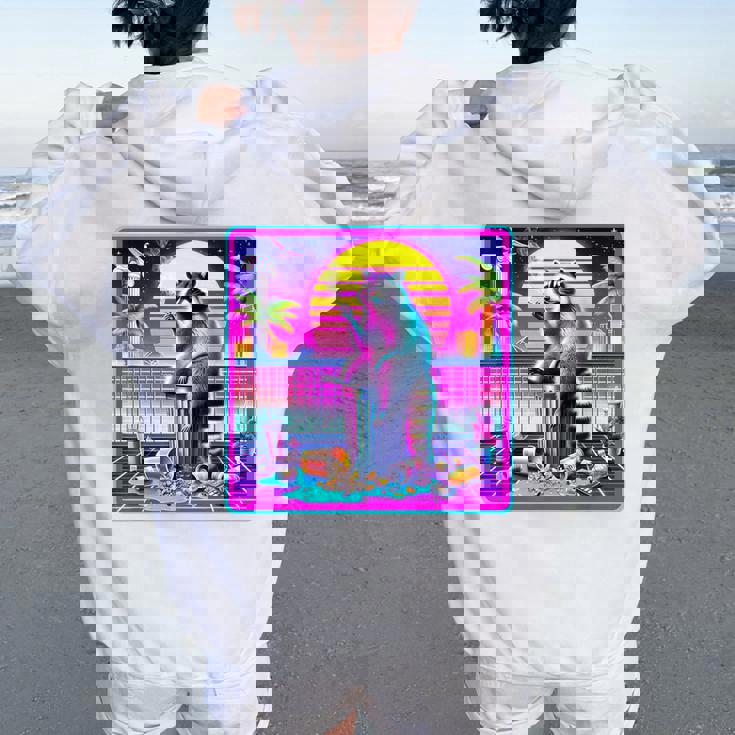 Vaporwave Raccoon Hoodie - Retro Synthwave Style for Women