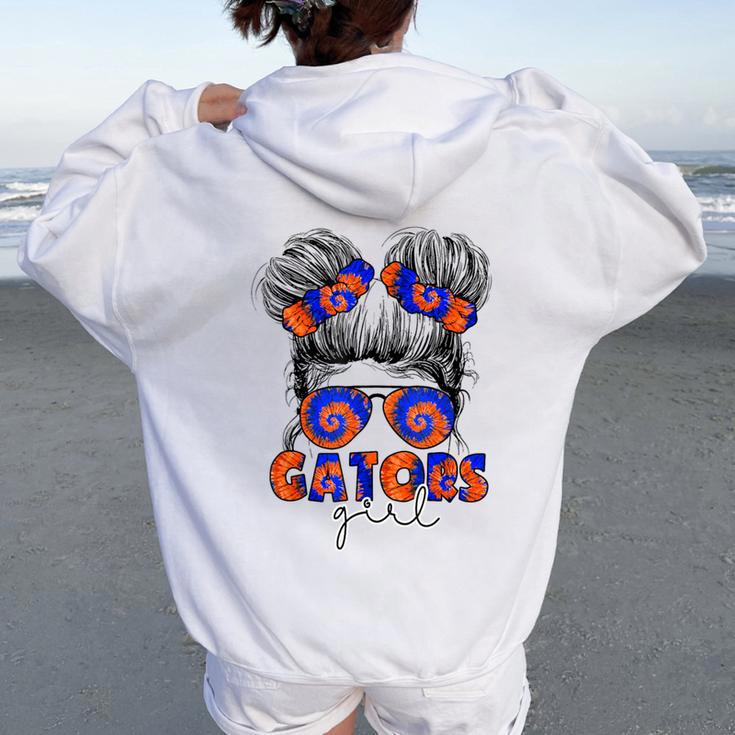 Gators Inspirational Gators Girl Messy Bun Women Oversized Hoodie Back Print
