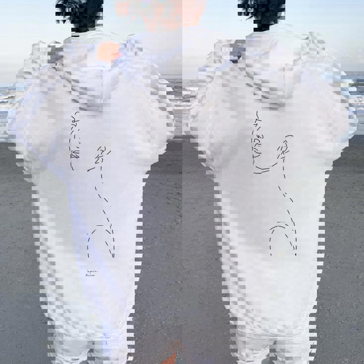 New Face One Line Dessin Portrait Blanc Sweat à capuche oversize