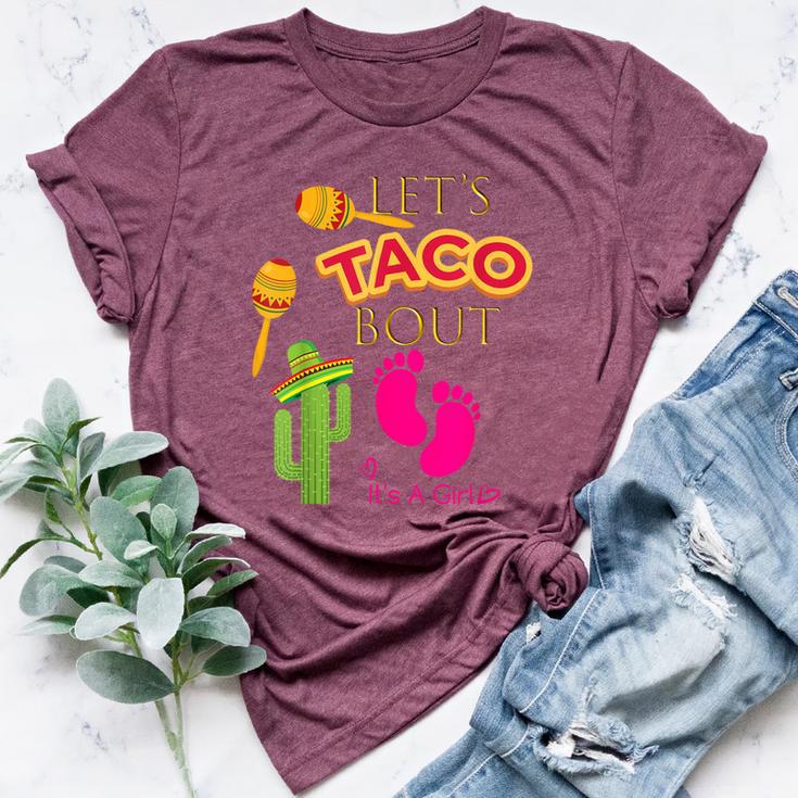 Lets Taco Bout Shirt Mexican Fiesta Baby Girl Shower Party Women's Heather T-Shirt
