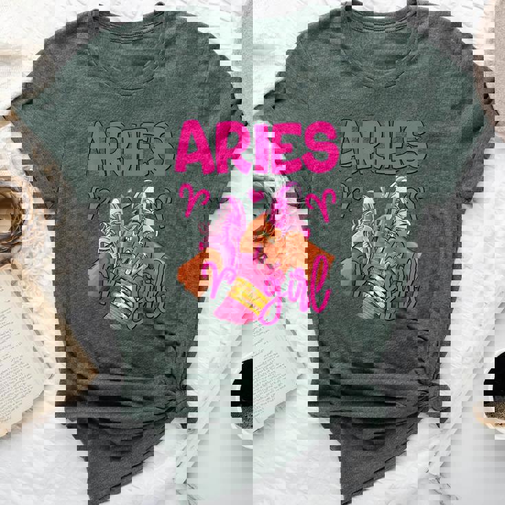 Aries Girl Birthday Queen Sneakers Zodiac Sign Bella Canvas T-shirt