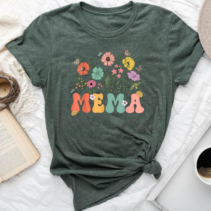 Mema For Grandma Wildflower Floral Women Bella Canvas T-shirt