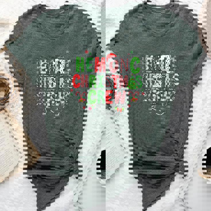 Retro Hemonc Christmas Crew Hematology Oncology Nurse Xmas Bella Canvas T-shirt