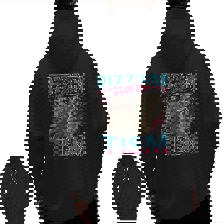 Raccoon Autism Advocacy Zip-Up Hoodie for Men | Meme-Inspired Design