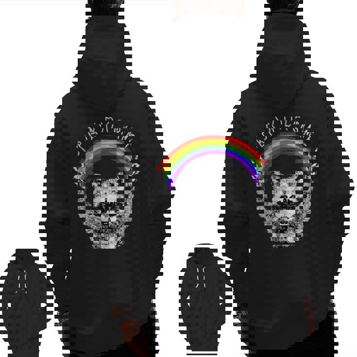 Raccoon LGBTQ Pride Zip Hoodie - Rainbow & Be Gay, Do Crime