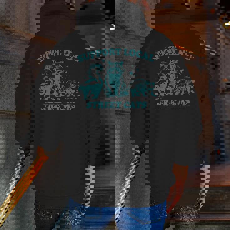 Support Local Street Cat - Vintage Animal Print Men's Zip Hoodie