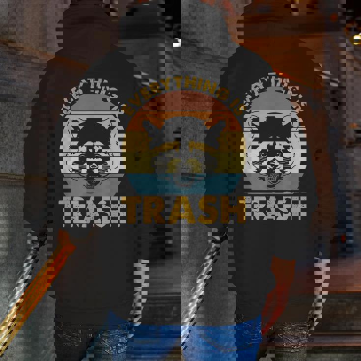 Vintage Raccoon Hoodie for Men - Zip Up | Back Print - Unique Gift