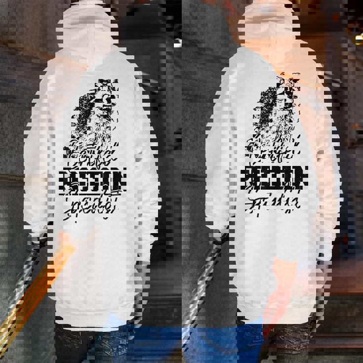 Certified Raccoon Specialist Hoodie - Vintage Men’s Zip-Up with Back Print