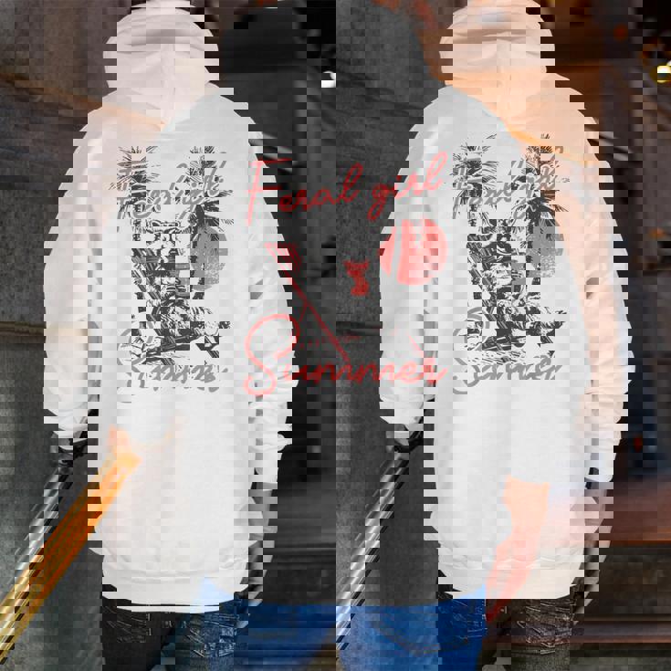 Feral Raccoon Summer Vacation | Men's Zip-Up Hoodie