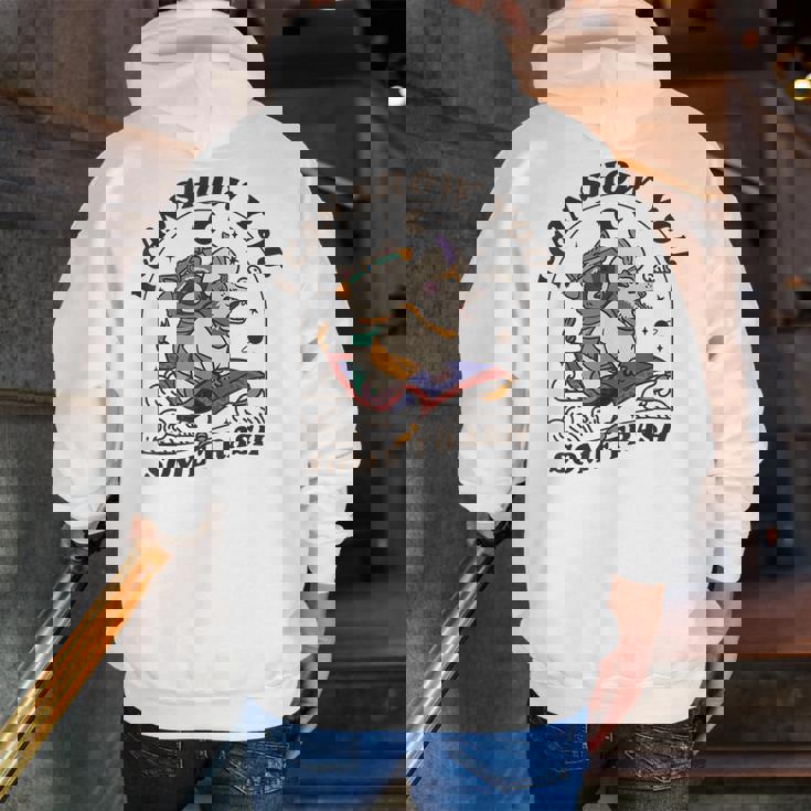 Raccoon | Possum Zip Up Hoodie Men | Nature-Themed Back Print