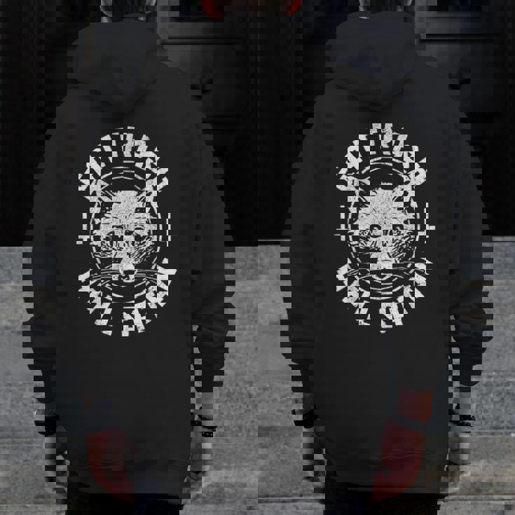Gothic Raccoon Zip-Up Hoodie for Men | Edgy Back Print