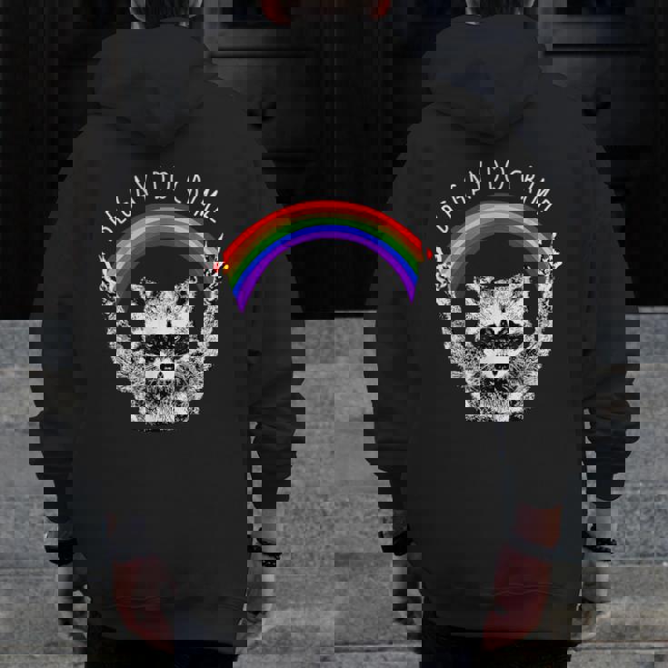 Raccoon LGBTQ Pride Zip Hoodie - Rainbow & Be Gay, Do Crime