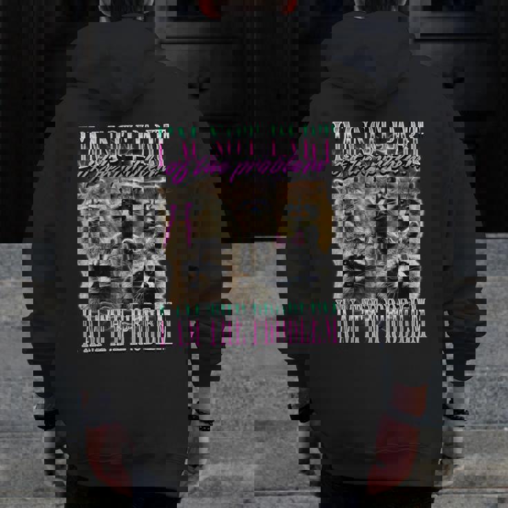 Raccoon Meme Zip Up Hoodie - Fun Back Print for Men