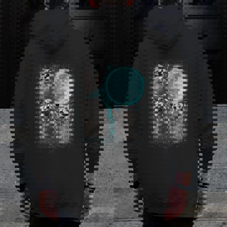 Raccoon Moon Hoodie - Men’s Unique Back Print | Quirky Night Sky