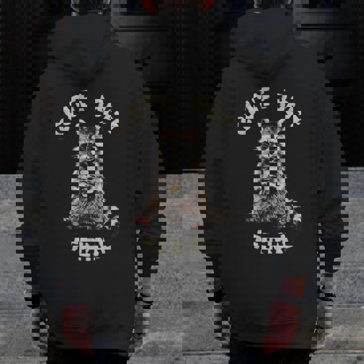 Sarcastic Raccoon Hoodie - Cute Yet Feral Back Print for Men