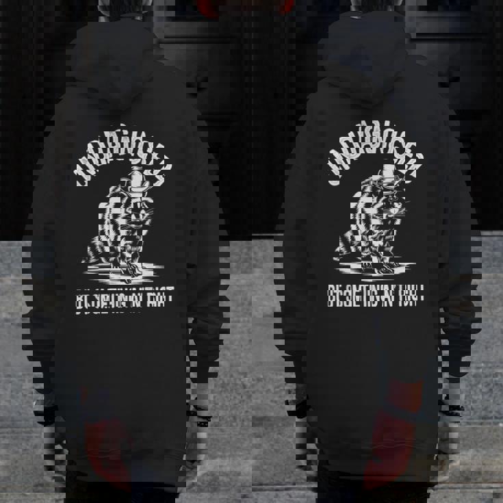 Undiagnosed But Something Ain't Right Cowboy Raccoon Men Zip Up Hoodie Back Print