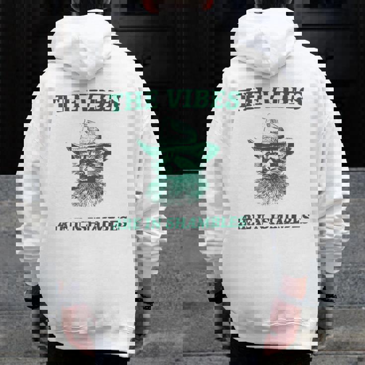 Raccoon Cowboy Men’s Hoodie - Sarcastic Vibes Zip Up