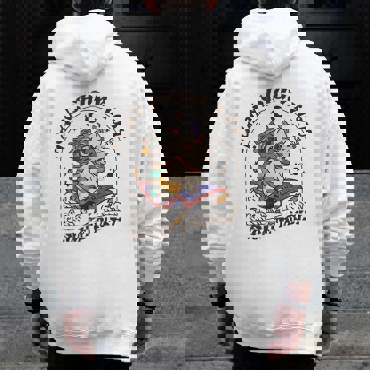 Raccoon | Possum Zip Up Hoodie Men | Nature-Themed Back Print
