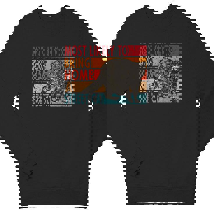 Adopt A Street Cat Crewneck Sweatshirt - Funny Raccoon Design for Youth