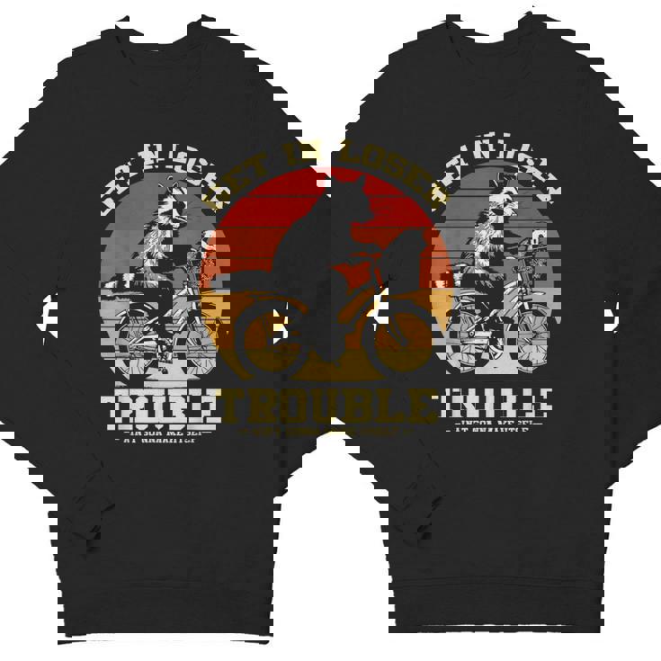 Get In Loser Raccoon Opossum Crewneck Youth Sweatshirt | Fun