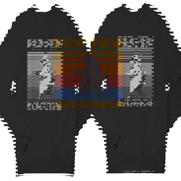 Pew Pew Madafakas Raccoon - Youth Crewneck Sweatshirt | Vintage Retro Style