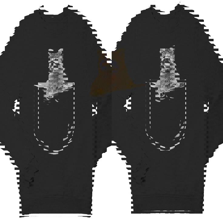 Pocket Raccoon Youth Crewneck Sweatshirt - Cute Animal Graphic Tee