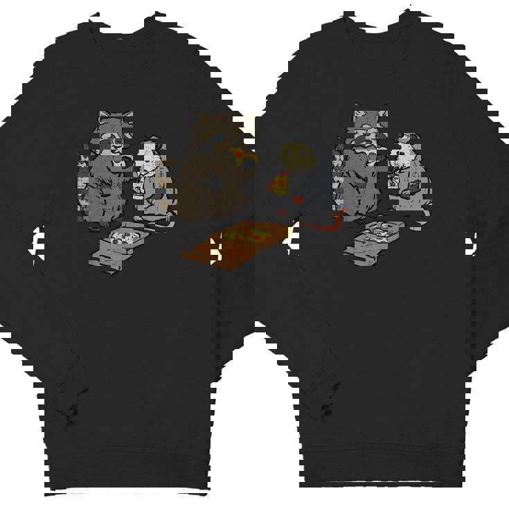 Raccoon & Opossum Eating Pizza Sweatshirt | Unisex Fun Design