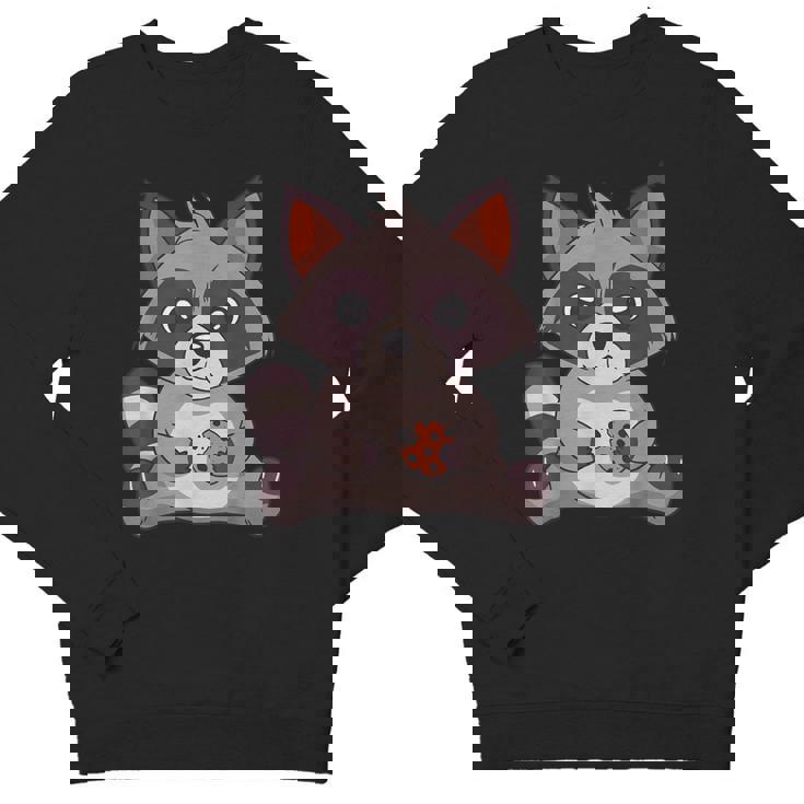 Raccoon Print Cookie-Themed Crewneck Sweatshirt for Adults & Youth