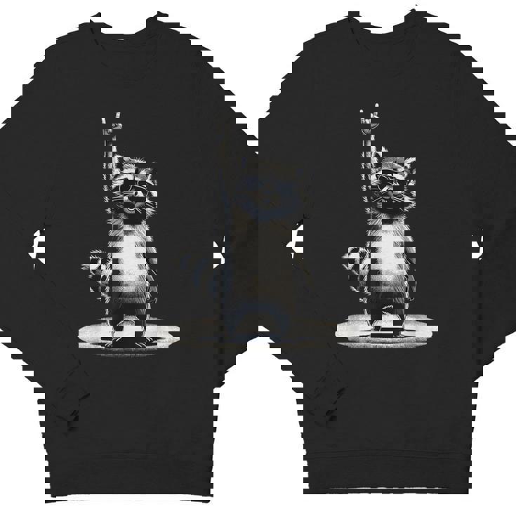 Retro Raccoon Rock Crewneck Sweatshirt - Unisex Vintage Style