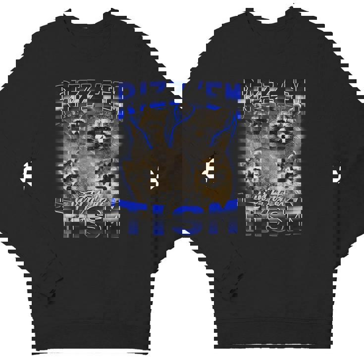 Rizz Autistic Raccoon Meme Youth Crewneck Sweatshirt - Fun Style