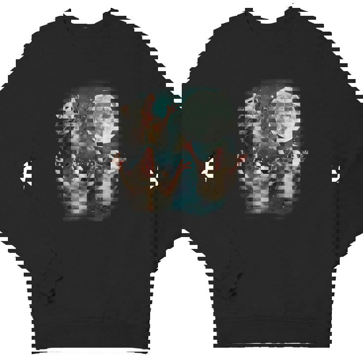 Three Possum Moon Youth Crewneck | Quirky Meme Sweatshirt