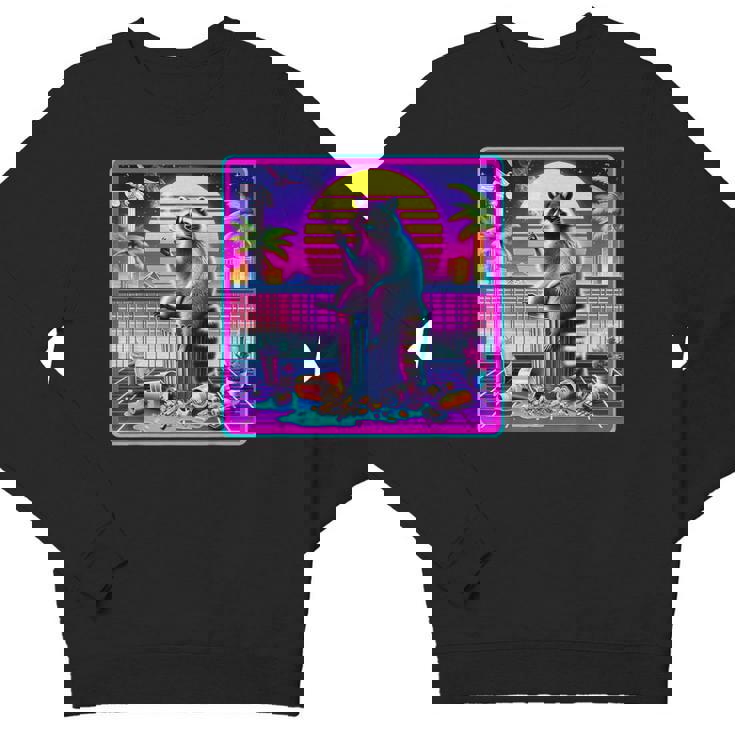 Vaporwave Raccoon Youth Sweatshirt - Retro Synthwave Style