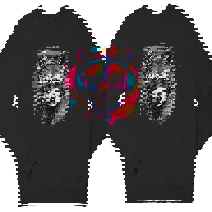 Vintage Raccoon Headphones Sweatshirt - Retro Style for Kids & Adults