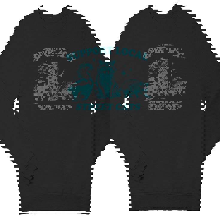 Vintage Street Cat Support Youth Crewneck | Raccoon Skunk Theme