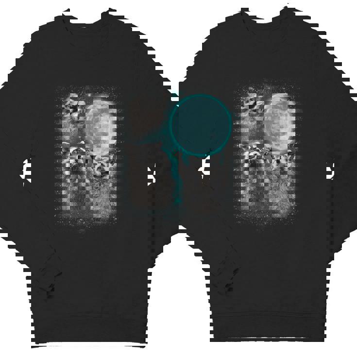 Weird Raccoon Crewneck Sweatshirt - Quirky Moon Design for Teens