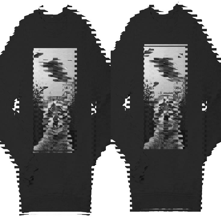 Youth Crewneck Sweatshirt - Raccoon UFO Alien Design for Fun