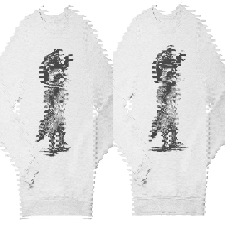 Raccoon Cowboy Meme Sweatshirt - Unisex Crewneck for Youth & Adults