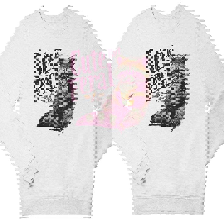 Raccoon Love Coffee Youth Crewneck Sweatshirt | Cute Feral Vibe