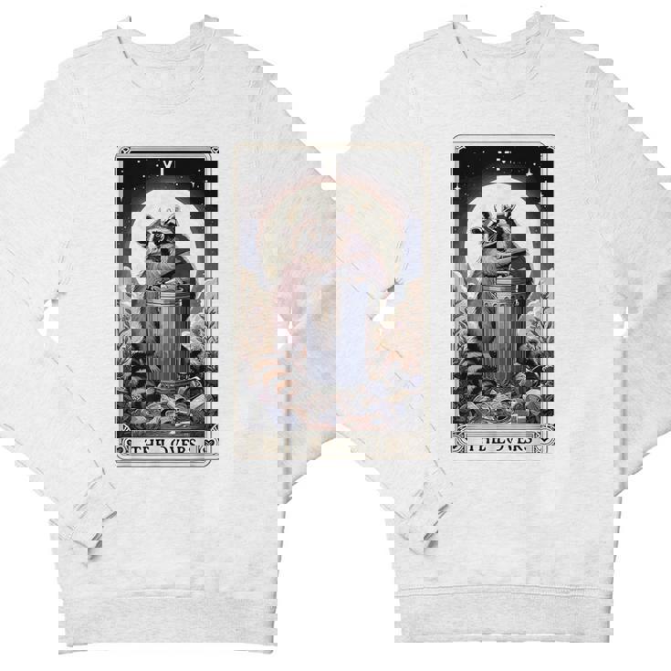 Raccoon Tarot Card The Lovers Raccoon Youth Crewneck Sweatshirt