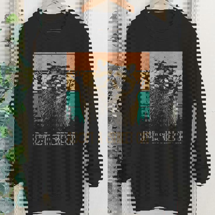 Adopt A Street Cat | Artsy Animal Crewneck Sweatshirt for Youth