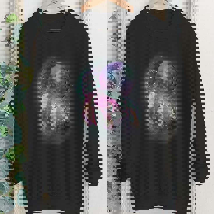 Ferret Moon Howl Youth Crewneck Sweatshirt - Playful Animal Design