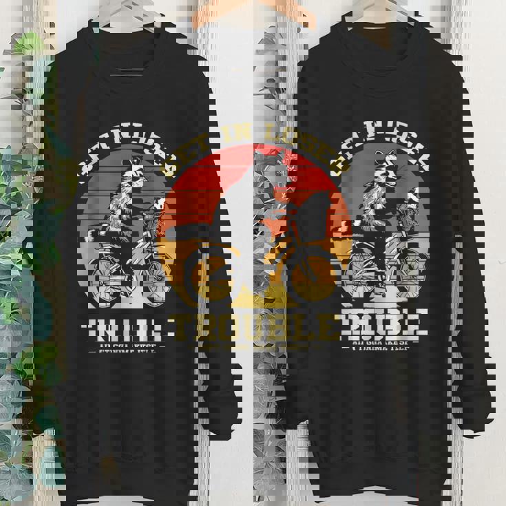 Get In Loser Raccoon Opossum Crewneck Youth Sweatshirt | Fun