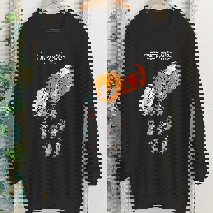 Happy Raccoon Youth Crewneck Sweatshirt - Fun Gift for Animal Lovers