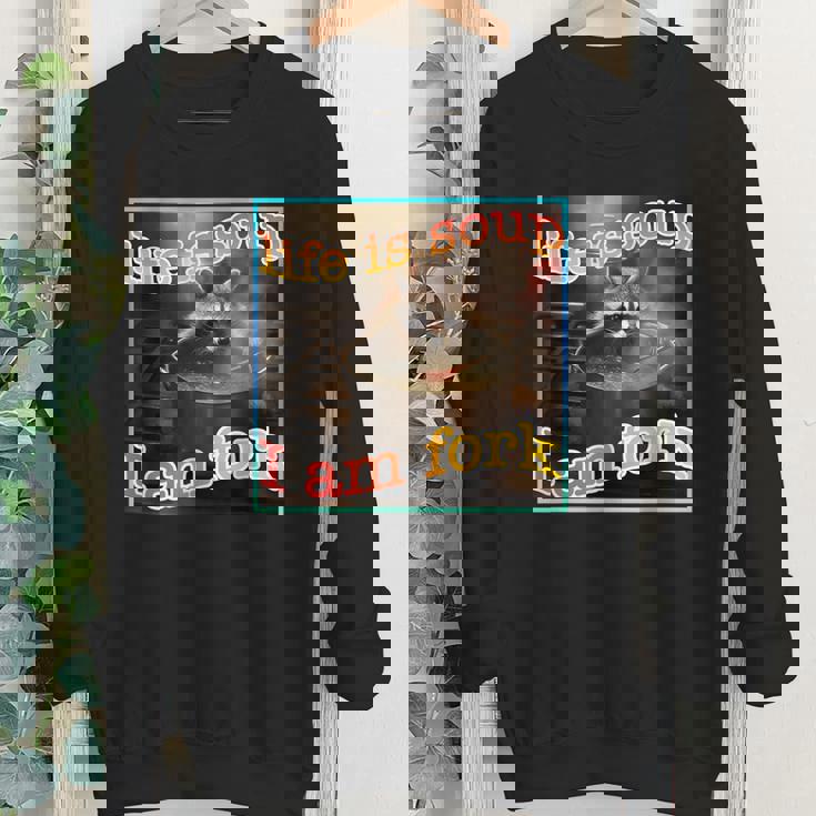 Life Is Soup Oddly Specific Weird Ironic Raccoon Meme Youth Crewneck Sweatshirt